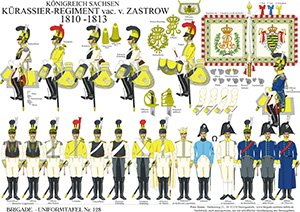 Tafel 128: Königreich Sachsen: Kürassier-Regiment v. Zastrow 1810-1812
