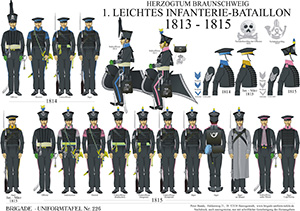 Tafel 226: Herzogtum Braunschweig: 1. Leichtes Infanterie-Bataillon 1813-1815