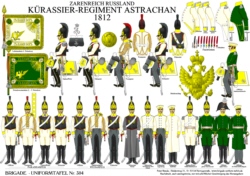 Tafel 304:  Kaiserreich Russland:  Kürassier-Regiment Astrachan  1812