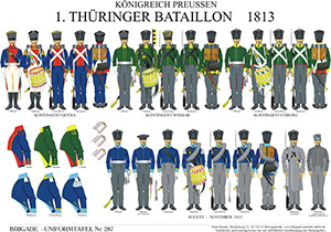 Tafel 287: Königreich Preußen: 1. Thüringer Bataillon 1813