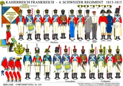 Tafel 312:  Kaiserreich Frankreich:  4. Schweizer-Regiment  1813-1815