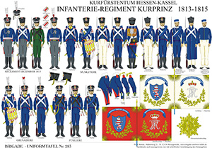 Tafel 283: Kurfürstentum Hessen-Kassel: Infanterie-Regiment Kurprinz 1814-1815
