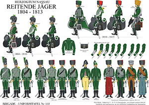 Tafel 112: Herzogtum Nassau: Reitende Jäger 1804-1813