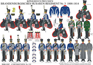 Tafel 135: Königreich Preußen: Husaren-Regiment No.3 (1. Brandenburgisches) 1808-1813