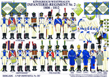 Tafel 397:  Königreich Westphalen:  Infanterie-Regiment Nr. 2  1808-1812