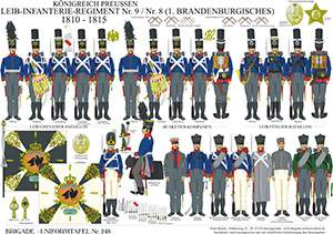 Tafel 248: Königreich Preußen: Leib-Infanterie-Regiment No.9/No.8 1810-15
