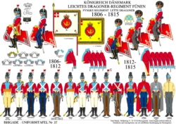 Tafel 027: Königreich Dänemark: Leichtes Dragoner-Regiment Fünen 1806-1815