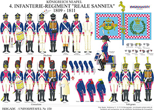 Tafel 230: Königreich Neapel: 4. Linien-Infanterie-Regiment Reale Sannita 1809-1811
