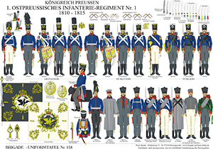 Tafel 138: Königreich Preußen: 1. Ostpreußisches Infanterie-Regiment 1810-1815