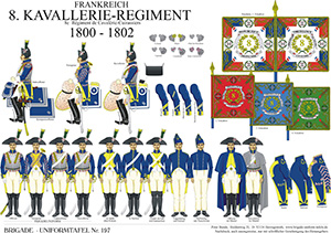 Tafel 197: Frankreich: 8. Régiment Cavalerie-Cuirassiers 1800-1802