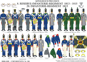 Tafel 198: Königreich Preußen: 8. Reserve-Infanterie-Regiment 1813-1815