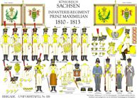Tafel 436:  Königreich Sachsen:  Infanterie-Regiment Prinz Maximilian  1810-1813