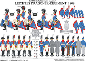 Tafel 160: Großherzogtum Baden: Leichtes Dragoner-Regiment 1809