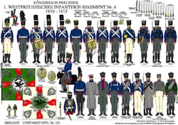 Tafel 151: Königreich Preußen: 1. Westpreußisches Infanterie-Regiment No.6 1810-1815