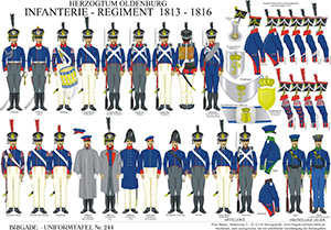 Tafel 244: Herzogtum Oldenburg: Infanterie-Regiment 1813-1816