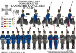 Tafel 309:  Königreich Preußen:  Pommersche Landwehr-Kavallerie-Regimenter  1813-1815
