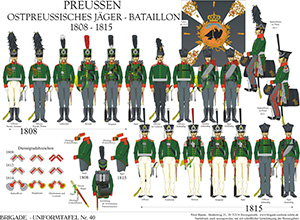 Tafel 040: Königreich Preußen: Ostpreußisches Jäger-Bataillon 1808-1815