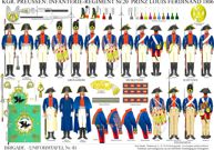 Plate 411;  Kingdom of Prussia:  Infantry Regiment No.20 Prince Louis Ferdinand  1806