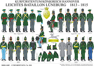 Tafel 204: Kurfürstentum/Königreich Hannover: Leichtes Bataillon Lüneburg 1813-1815