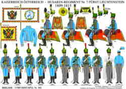 Tafel 382:  Kaiserreich Österreich: Husaren-Regiment Nr.7 Fürst Liechtenstein  1809-1815