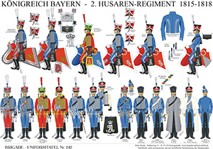 Tafel 242: Königreich Bayern: 2. Husaren-Regiment 1815-1818