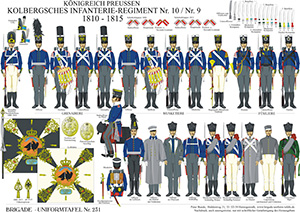 Tafel 231: Königreich Preußen: Kolbergsches Infanterie-Regiment No.10/No.9 1808-15