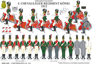 Plate 154: Kingdom of Bavaria: 4th Chevauleger-Regiment Koenig (King) 1812
