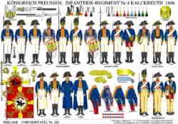 Tafel 343:  Königreich Preussen:  Infanterie-Regiment Nr.4 Kalckreuth  1806