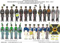 Tafel 434:  Königreich Preußen:  Freikorps Lützow - Infanterie-Bataillone  1813-1815
