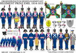 Tafel 381: Großherzogtum Hessen-Darmstadt:  Regiment Prinz Emil  1814-1815