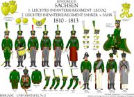 Tafel 002: Königreich Sachsen: Leichte Infanterie-Regimenter 1810-1813