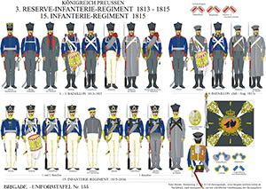 Tafel 155: Königreich Preußen: 3. Reserve-Infanterie-Regiment 1813-1815