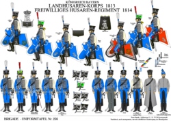 Tafel 236: Königreich Bayern: Landhusaren-Korps 1813 / National-Husaren-Regiment 1814