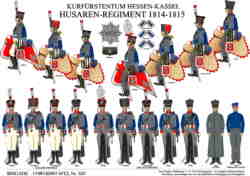 Tafel 352: Kurfürstentum Hessen-Kassel:  Husaren-Regiment  1814-1815