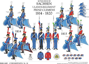 Plate 014: Kingdom of Saxony: Uhlan-Regiment Prinz Clemens 1813-1815
