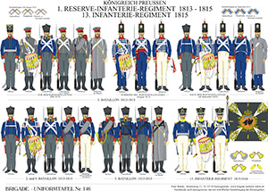 Tafel 146: Königreich Preußen: 1. Reserve-Infanterie-Regiment 1813-1815