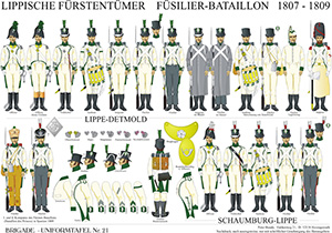 Tafel 021: Lippische Fürstentümer: Infanterie-Bataillon 1807-1809