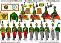Tafel 367:  Kaiserreich Österreich:  Husaren-Regiment Nr.9 Baron Frimont  1809-1815