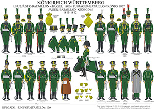 Tafel 109: Königreich Württemberg: Jäger-Bataillon König No.1 1807-1812