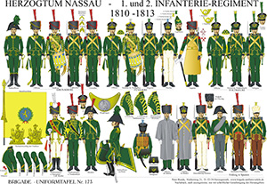 Tafel 173: Herzogtum Nassau: 1. und 2. Infanterie-Regiment 1810-1813