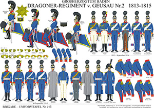 Tafel 213: Großherzogtum Baden: Dragoner-Regiment v.Geusau Nr.2 1813-1815
