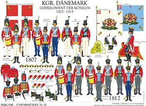 Tafel 033: Königreich Dänemark: Leibregiment zu Fuß der Königin 1807-1815