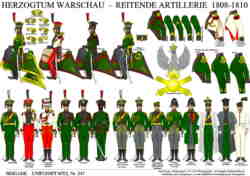 Tafel 347:  Herzogtum Warschau:  Reitende Artillerie  1808-1810