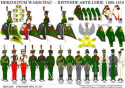 Tafel 347:  Herzogtum Warschau:  Reitende Artillerie  1808-1810