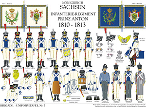 Tafel 005: Königreich Sachsen: Infanterie-Regiment Prinz Anton 1810-1813