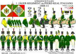 Tafel 371:  Königreich Italien:  1. Jäger-Regiment zu Pferd Real Italiano  1808-1811