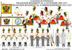 Tafel 355:  Kaiserreich Österreich:  Dragoner-Regiment Nr.4  Levenehr/Erbgrossherzog  1809-1815