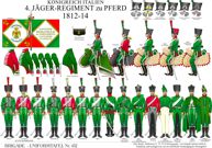 Tafel 432:  Königreich Italien:  4. Jäger-Regiment zu Pferd  1812-1814