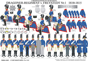 Tafel 212: Großherzogtum Baden: Dragoner-Regiment v.Freystedt Nr.1 1810-1815