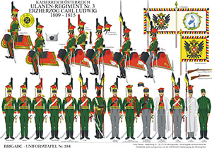 Tafel 284: Kaiserreich Österreich: Ulanen-Regiment Nr.3 Erzherzog Carl Ludwig 1809-1815